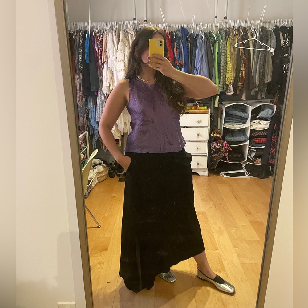 COS Black Asymmetrical Maxi Skirt